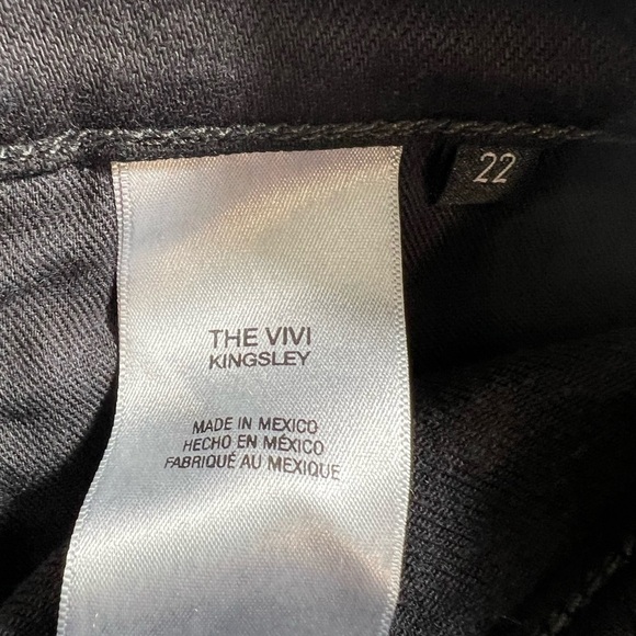 NWT Favorite daughter The Vivi Kingsley Straight Leg black Jeans 22‎ button fly - Picture 10 of 10